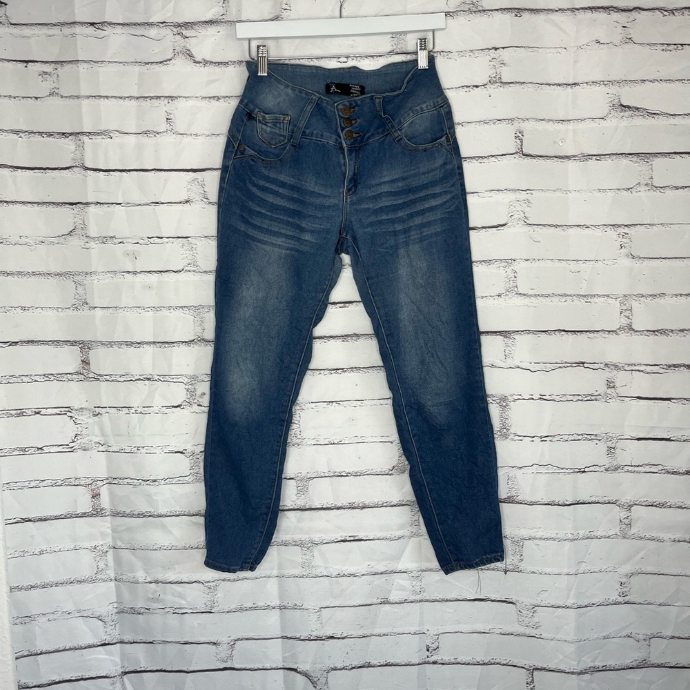 Always Friday Skinny High Rise Jeans Medium Wash Women’s 7 Blue Stretch Denim